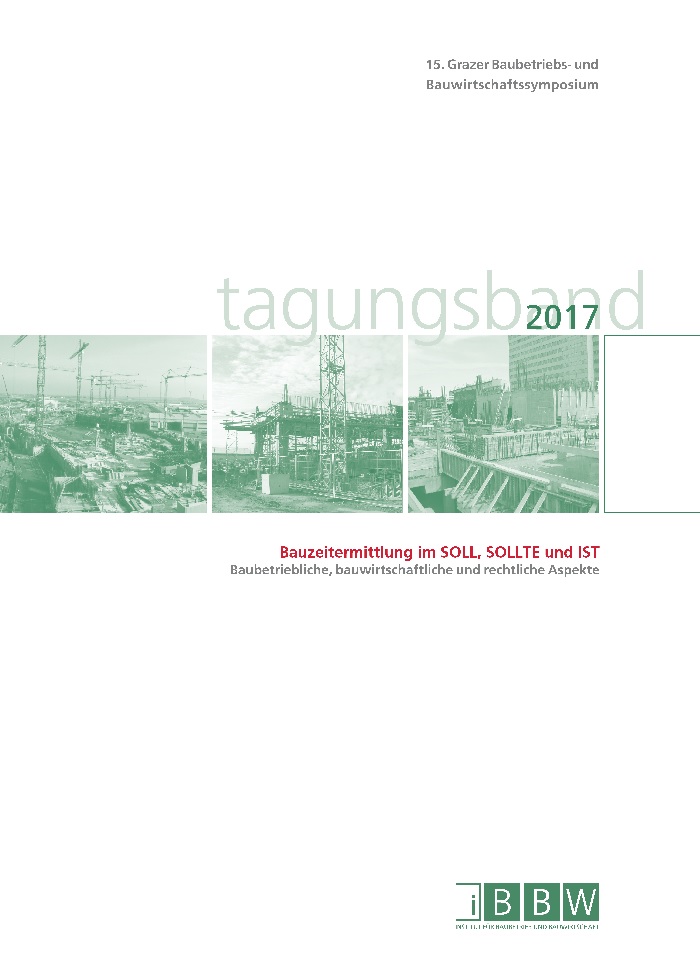 Cover des Tagungsbands zum 15. Grazer Bauebtriebs- und Bauwirtschaftssymposium